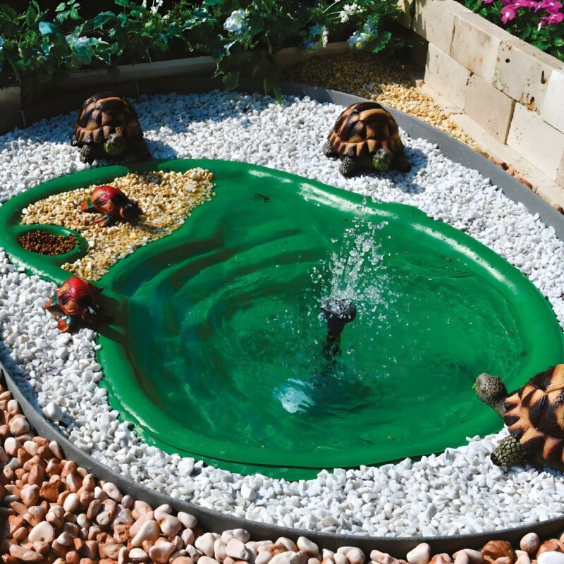 foto del prodotto laghetto ninjia per tartarughe verde litri 210 cm 185x108x32