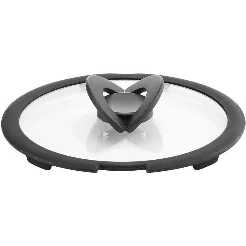 foto del prodotto lagostina ingenio induction coperchio in vetro e silicone, 20 cm, nero e trasparente