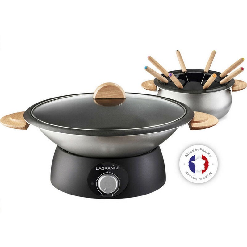 foto del prodotto lagrange set wok e fonduta elettrica 900w 8 forchette 349019