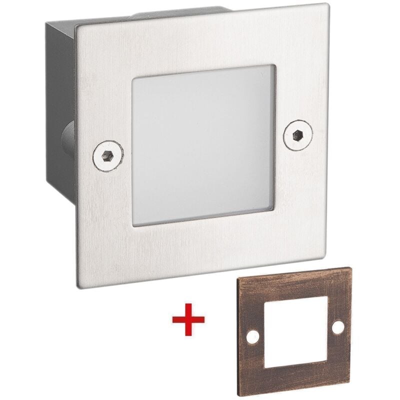 foto del prodotto laguna faretto da incasso a parete per esterno quadrato 1.5w ip65 2 covers temp rature de couleur bianco caldo 3000k