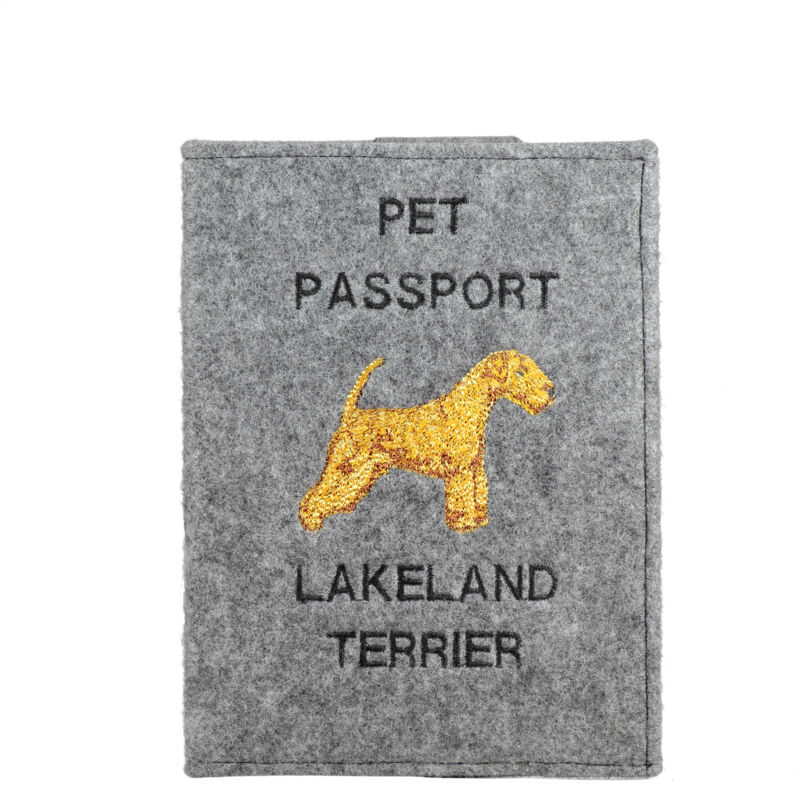 foto del prodotto lakeland terrier portapassaporto per cani, portadocumenti, regalo per viaggiatori di art dog