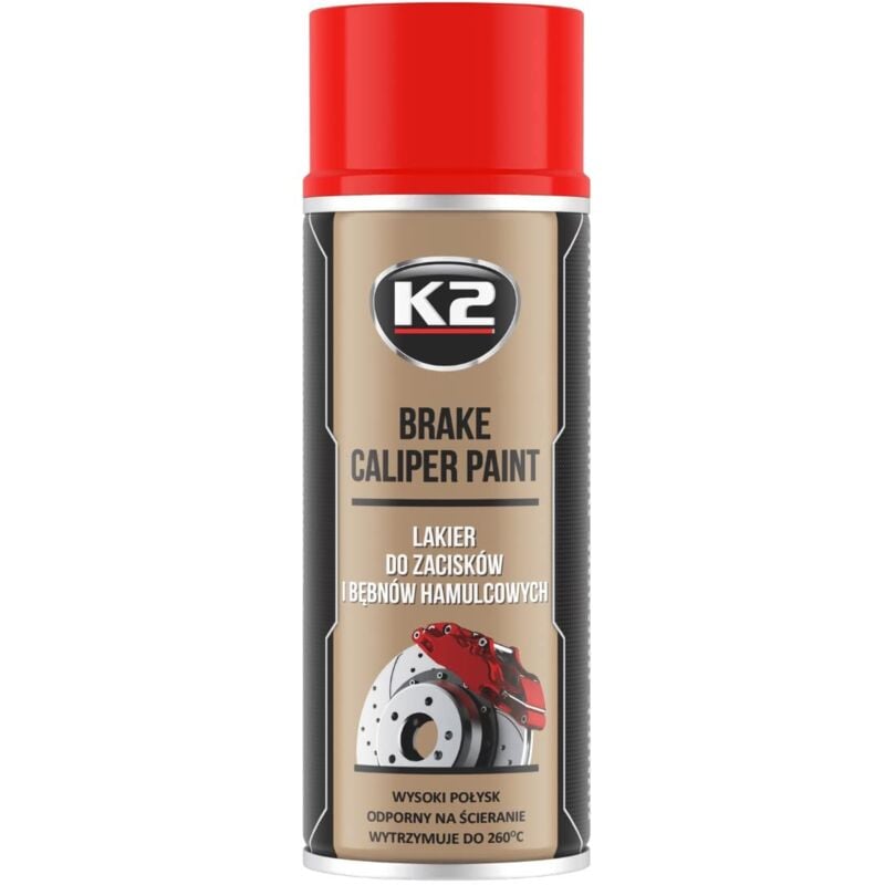 foto del prodotto lakier spray per pinze freno czerwony 400ml k2