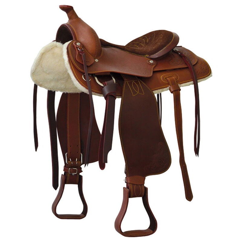 foto del prodotto lakota sella western modello prime in cuoio con sottopancia 15,5 , marrone