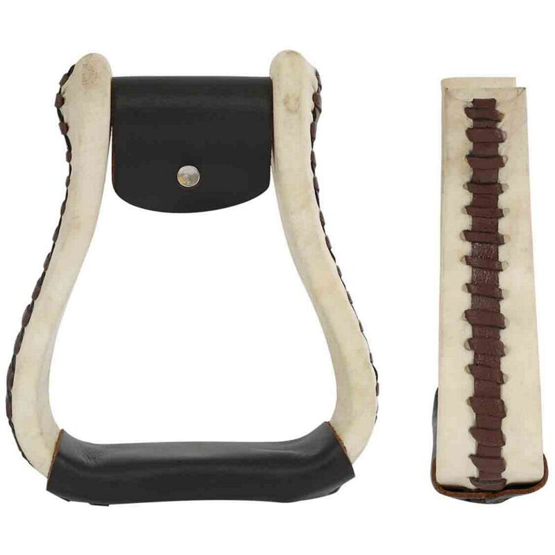 foto del prodotto lakota staffe western in cuoio crudo marrone