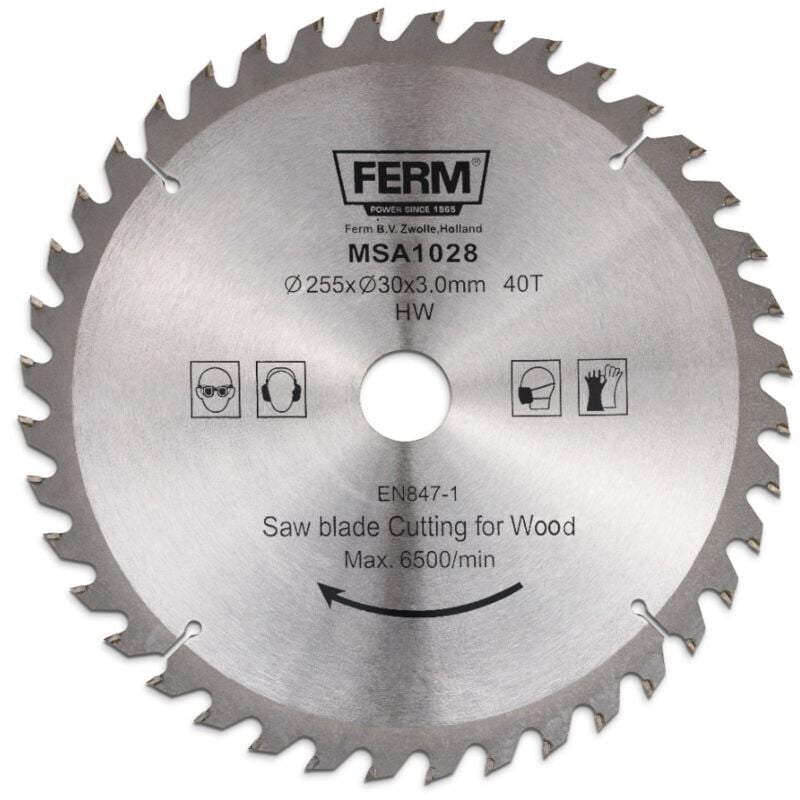 foto del prodotto lama 255 x 30 16 40 denti per troncatrice ferm