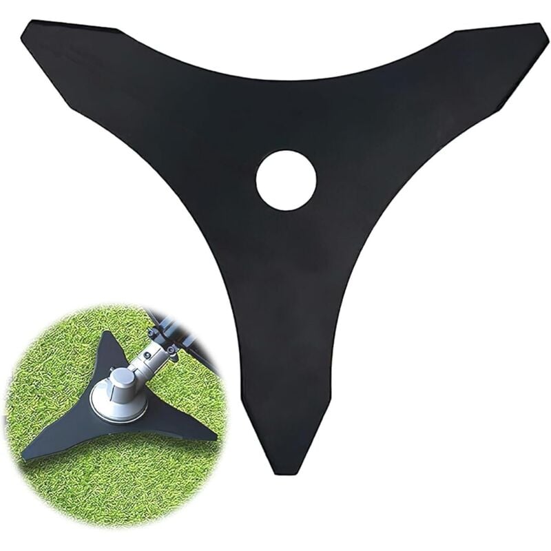 foto del prodotto lama a 3 denti, lama universale per decespugliatore, lame per dischi decespugliatore, testine per decespugliatore, accessori per tosaerba, 255 x 25,4