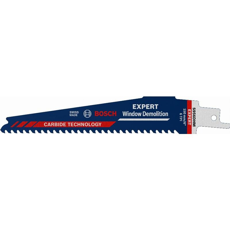 foto del prodotto lama a sciabola in metallo duro expert s956dhm 150 mm bosch per finestre 2608900385