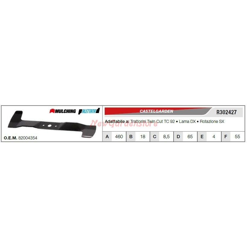 foto del prodotto lama castelgarden trattorino tagliaerba rasaerba tosaerba twin cut tc92 r302427