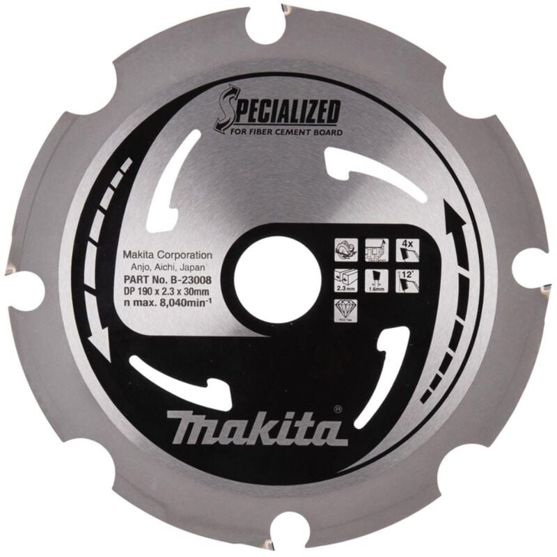 foto del prodotto lama circolare makita per fibrocemento 190 x 20 x 2,3 mm 4 denti