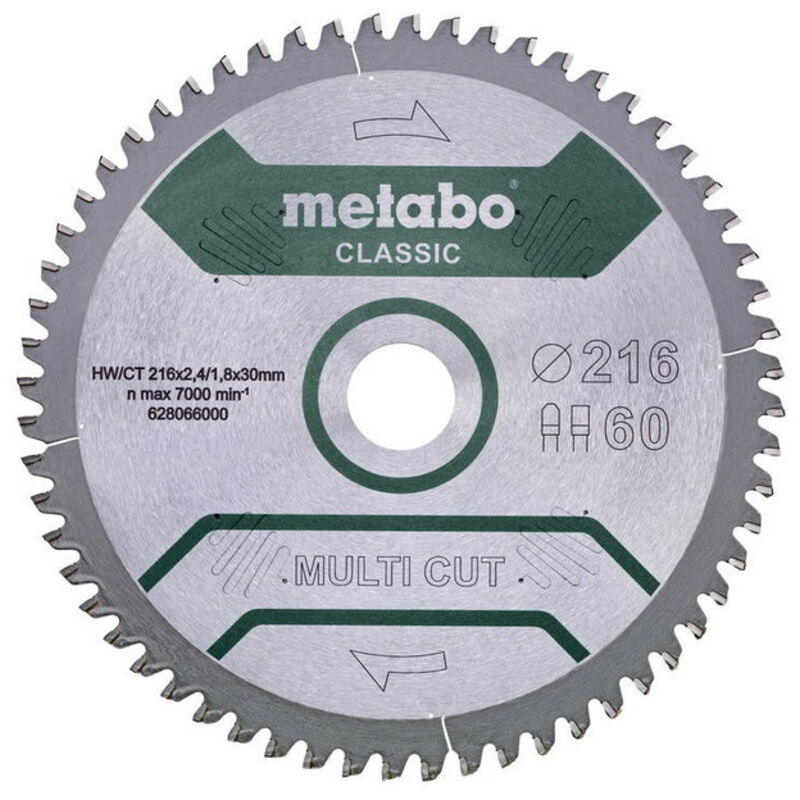 foto del prodotto lama circolare multi cut classic d216xspessore 2,4xforo 30mm z.60 hw/ct fz/tz
