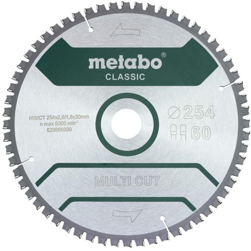 foto del prodotto lama circolare multi cut classic d254x2,6 1,8xforo 30mm z.60 fz tz 5gr.neg