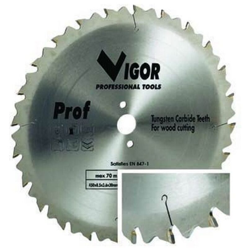 foto del prodotto lama circolare vigor legno 36 denti widia f30 mm.400