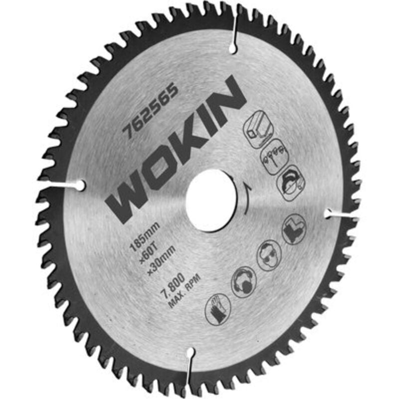 foto del prodotto lama circolare x legno 762565 wokin mm 185x30 denti 60