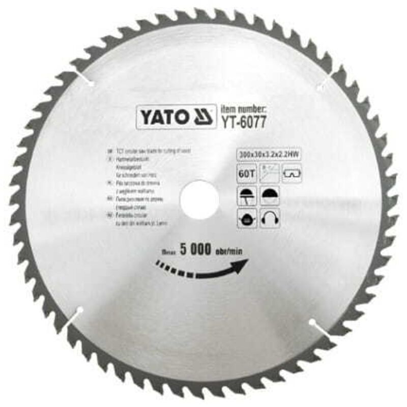 foto del prodotto lama circolare yato widia 300x30mm 60 denti 6077