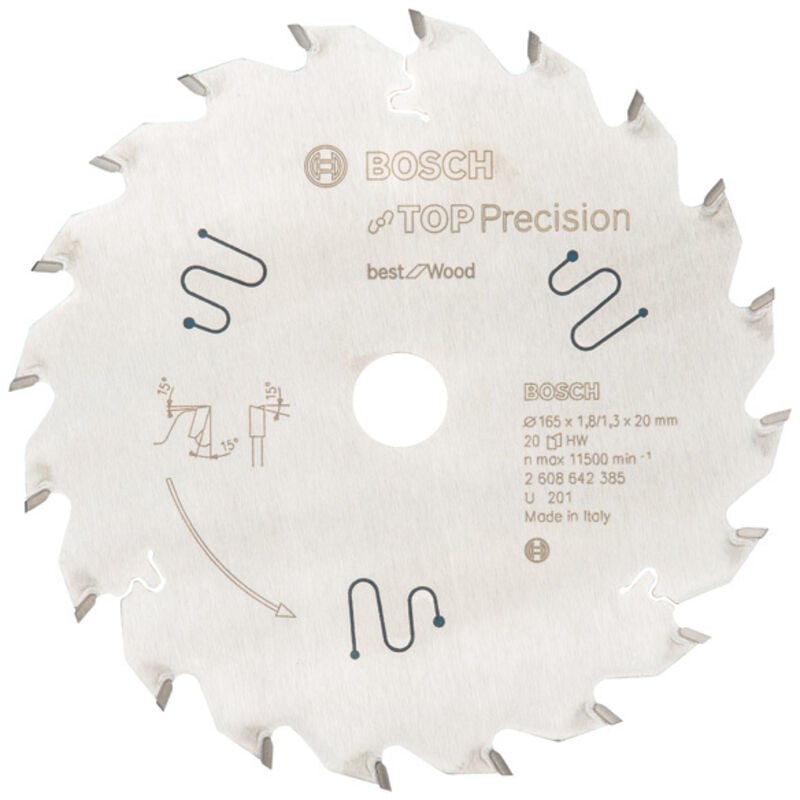 foto del prodotto lama circulaire.top pre w 165x1,8x20mm z20 w bosch