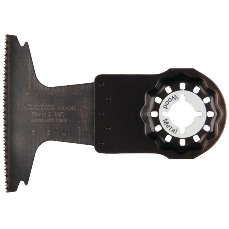 foto del prodotto lama da taglio a tuffo makita bim, 65 mm, tma048 starlock 65 x 40 mm bim tma048 legno con chiodi