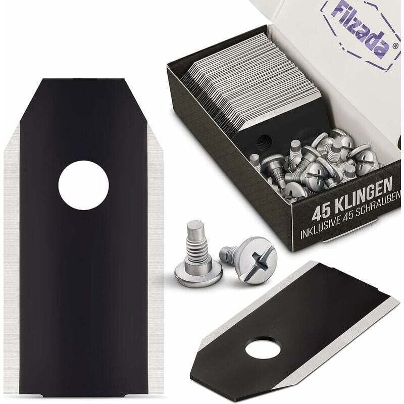 foto del prodotto lama di ricambio in carbonio 45x per tutti i tosaerba husqvarna automower/gardena/yardforce - lama per tosaerba robot per husqvarna 305, 308, 310,