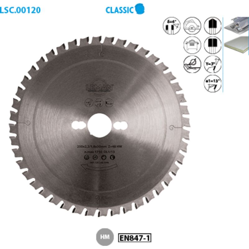 foto del prodotto lama di sega circolare per metalli expert 305 diametro foro 25,4 spessore 2,4/2,0 numero denti 60