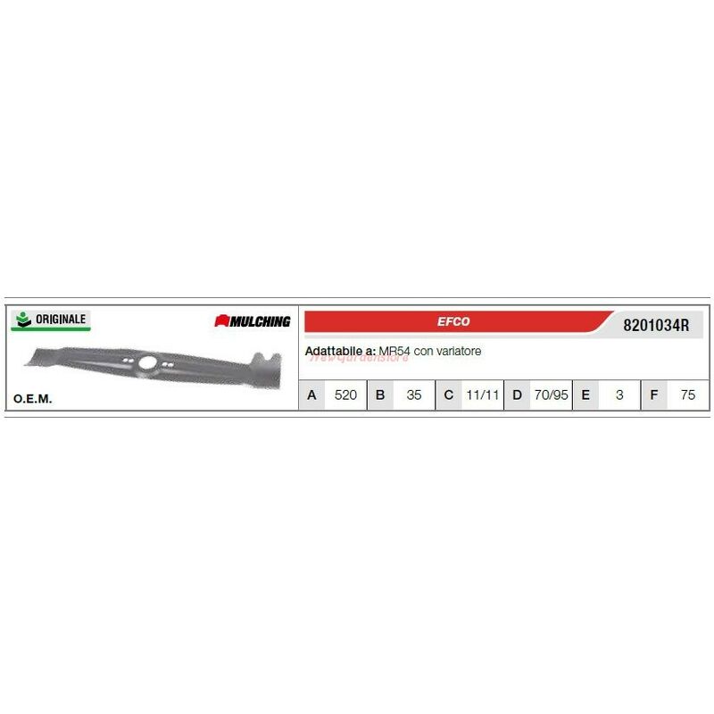 foto del prodotto lama efco tagliaerba rasaerba tosaerba mr54 con variatore 8201034r