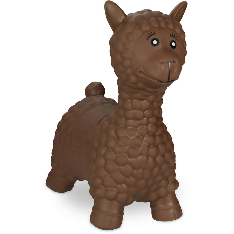 foto del prodotto lama gonfiabile per bambini, animale saltellante, fino a 50 kg, senza bpa, da 3 anni, pompa manuale, marrone relaxdays