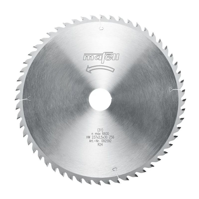 foto del prodotto lama mafell hm 237 x 1,8 2,5 x 30 mm, z 56, wz, per tagli trasversali nel legno - 092592