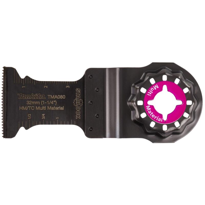 foto del prodotto lama makita per taglio a tuffo hcs, 32 mm, tma080 starlock 32 x 40 mm hcs tma080 vetroresina cartongesso epossidica alluminio acciaio