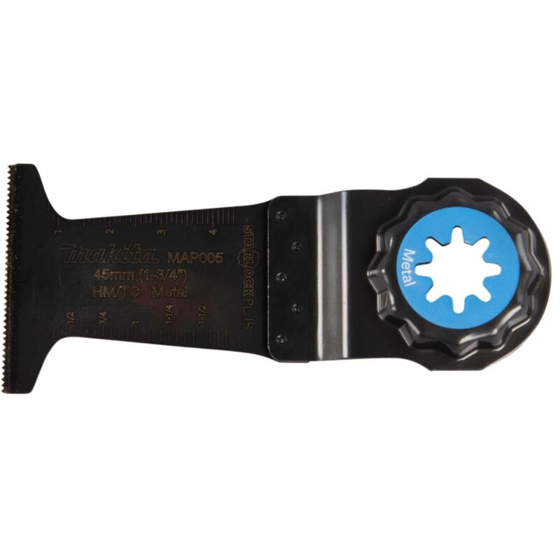 foto del prodotto lama makita per taglio a tuffo tct, 45 mm starlock plus 23 tpi tct map005 metallo