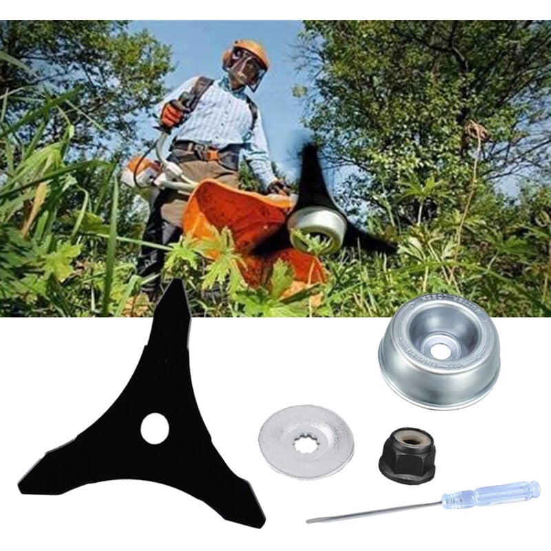 foto del prodotto lama per decespugliatore a tre denti one for all per stihl, husqvarna, mitox, echo, kawasaki e altre macchine betterlife