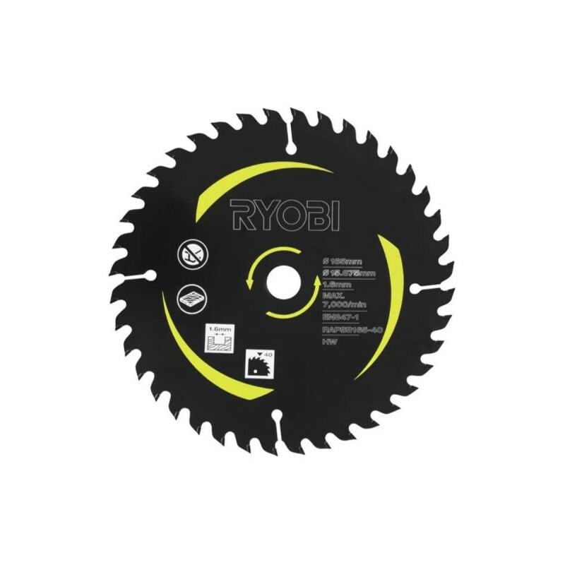 foto del prodotto lama per sega a tuffo ryobi 165 mm 40 denti rapsb165 40