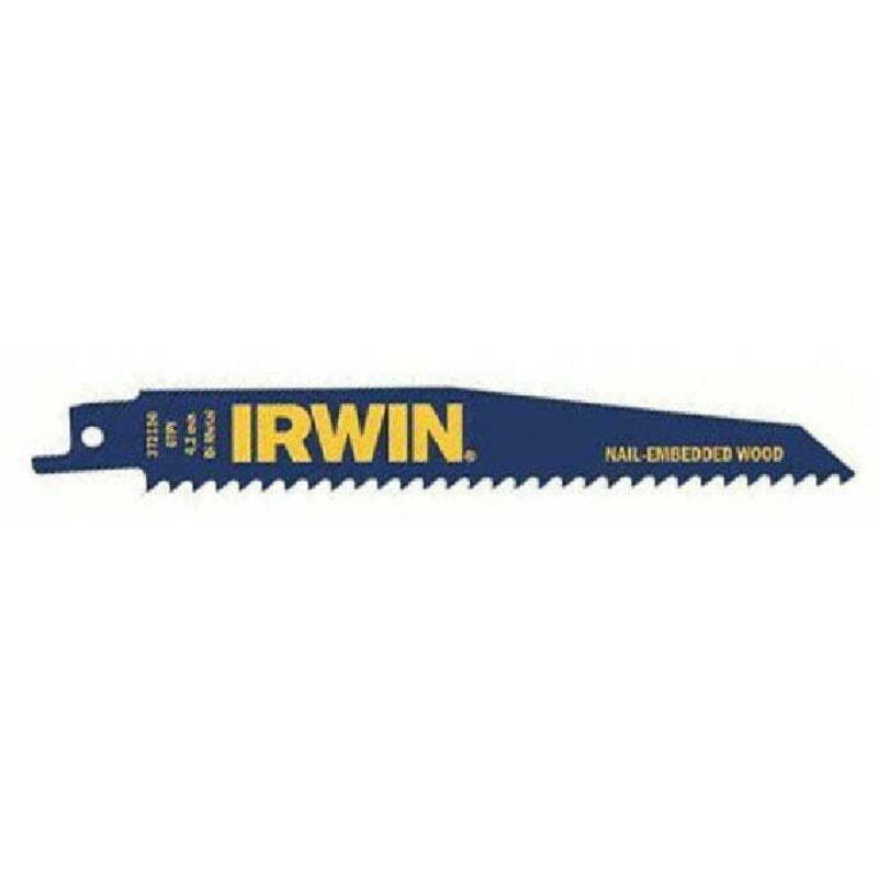 foto del prodotto lama per sega alternativa irwin 150 mm 6 tpi legno con chiodi 5 pezzi 