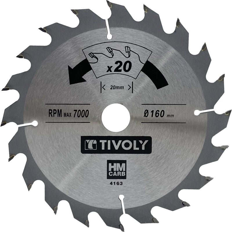 foto del prodotto lama per sega circolare 160mm 20 denti in metallo duro per tagliare legno duro per tagliare legno laminato tivoly