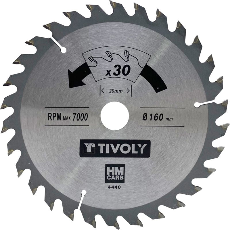 foto del prodotto lama per sega circolare 160mm 30 denti in metallo duro per tagliare legno duro per tagliare legno laminato tivoly