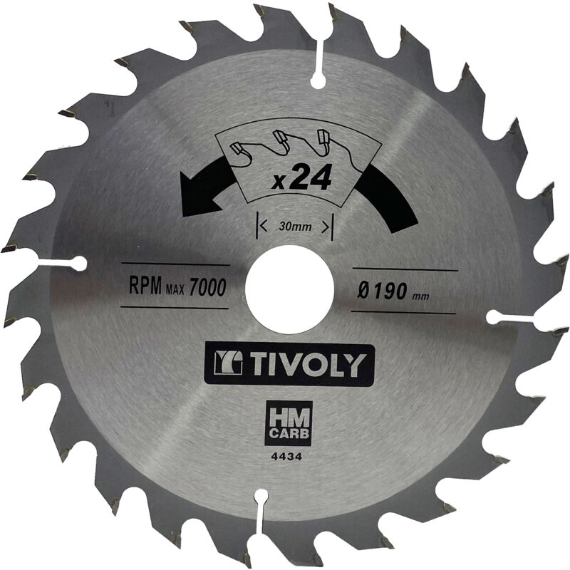 foto del prodotto lama per sega circolare 190mm 24 denti in metallo duro per tagliare legno duro per tagliare legno laminato tivoly