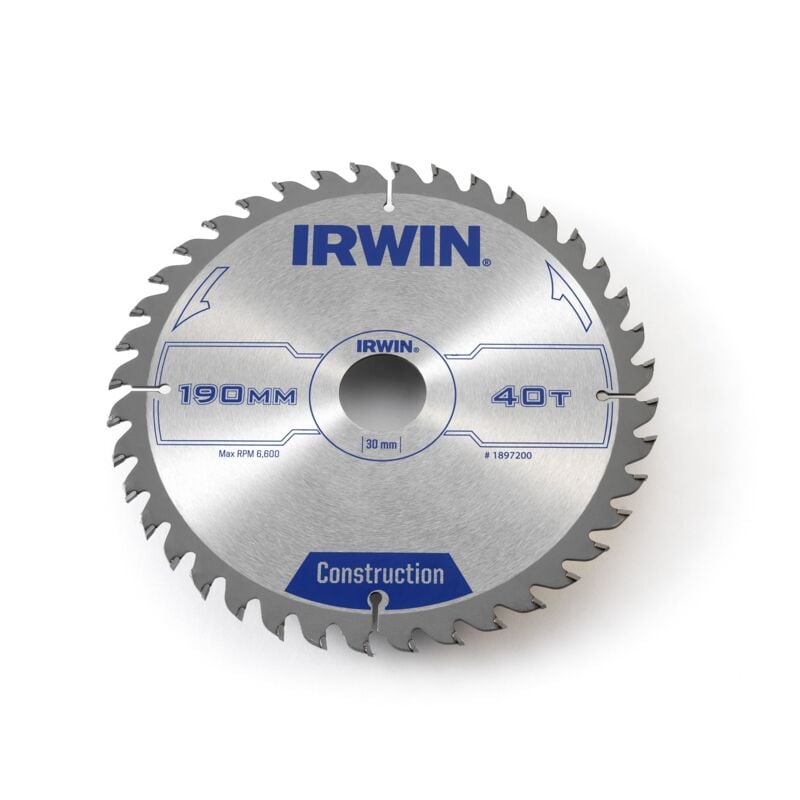 foto del prodotto lama per sega circolare 190mm 40t irwin