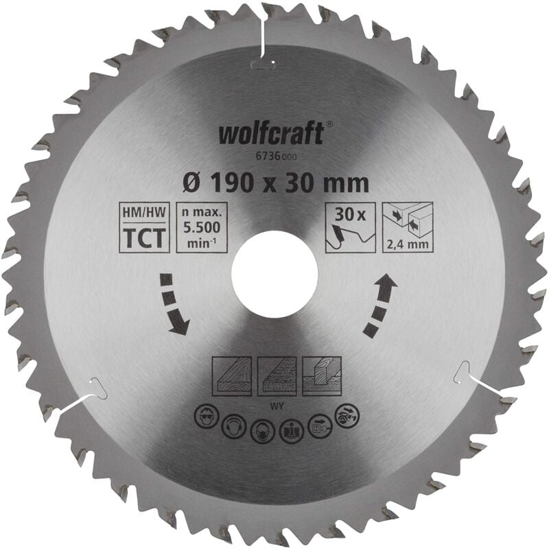 foto del prodotto lama per seghe circolari manuali tct, serie marrone i 6736000 i tagli rapidi, grossolani wolfcraft
