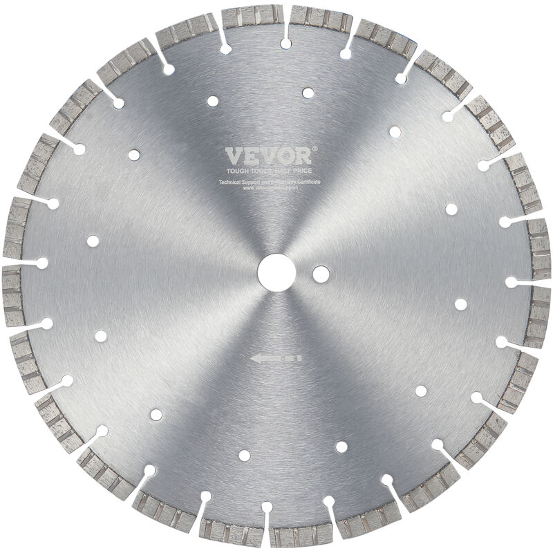 immagine 0 del prodotto lama per troncatrice diamantata, lama per calcestruzzo 300 mm per lavori a secco o a umido, lama a segmenti diamantati con denti ondulati 12 mm,