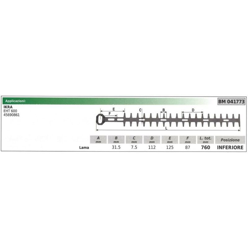 foto del prodotto lama superiore ikra tagliasiepe eht 600 041773