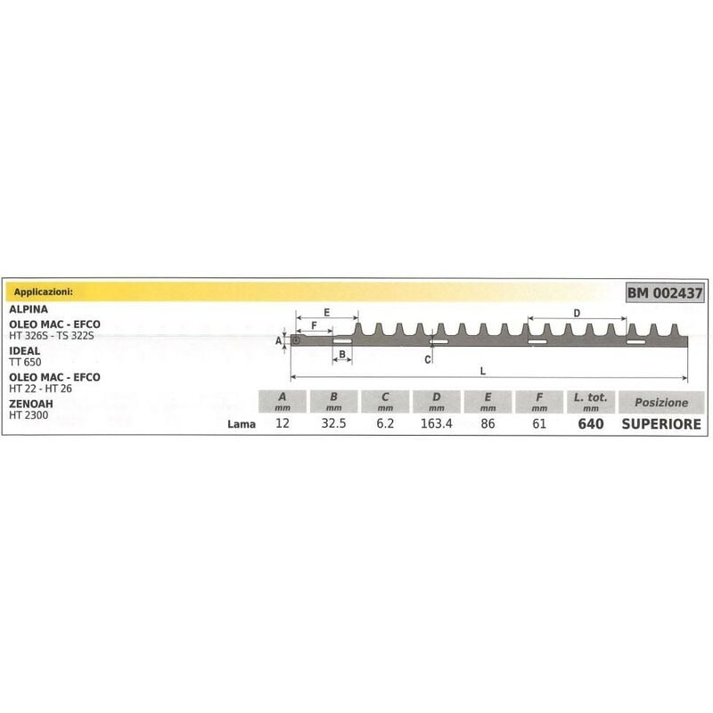foto del prodotto lama superiore zenoah tagliasiepe ht 2300 002437