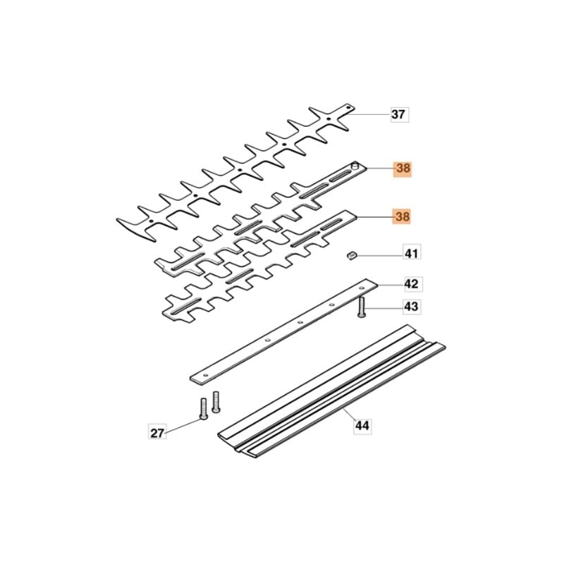 foto del prodotto lama tagliasiepi modelli bc240h bc241h originale oleomac 58050021r