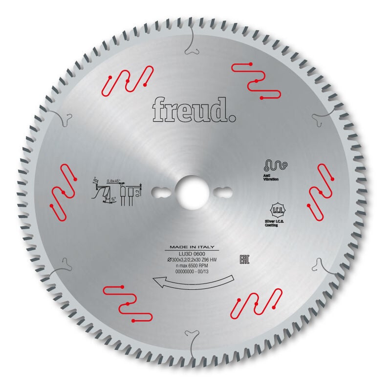 foto del prodotto lama trapezoidale piatta per pannelli bifacciali freud 250 3,2 2,2 al30 z80 tp f03fs05088 lu3d 0400