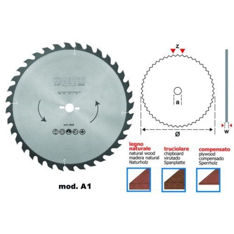 foto del prodotto lama widia per segna circolare lama per legno 400 mm denti 32 foro 30 34437 