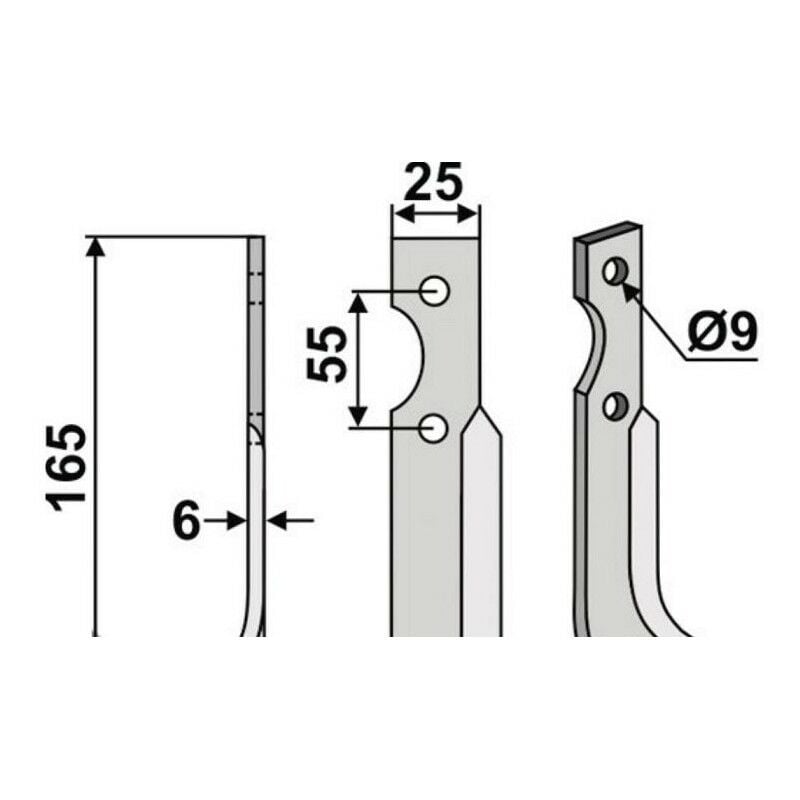 foto del prodotto lama zappa motocoltivatore motozappa fresa compatibile 350 276 grillo sx 165mm