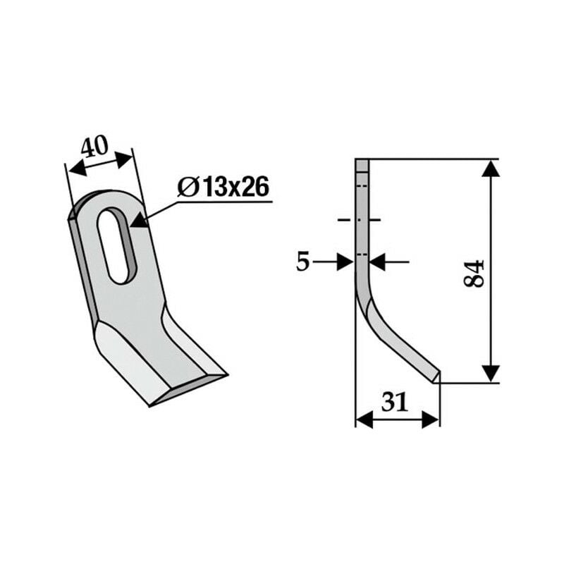 foto del prodotto lama zappa motocoltivatore motozappa fresa compatibile 350 460 sma bg59court