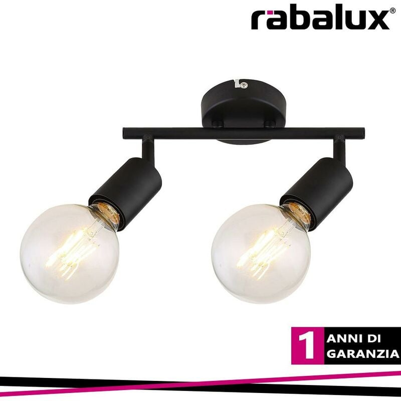 foto del prodotto lamar, metal spot , e27 2xmax 40w, matt black