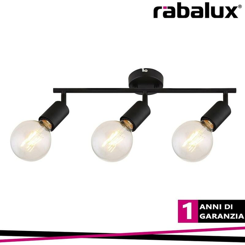 foto del prodotto lamar, metal spot , e27 3xmax 40w, matt black
