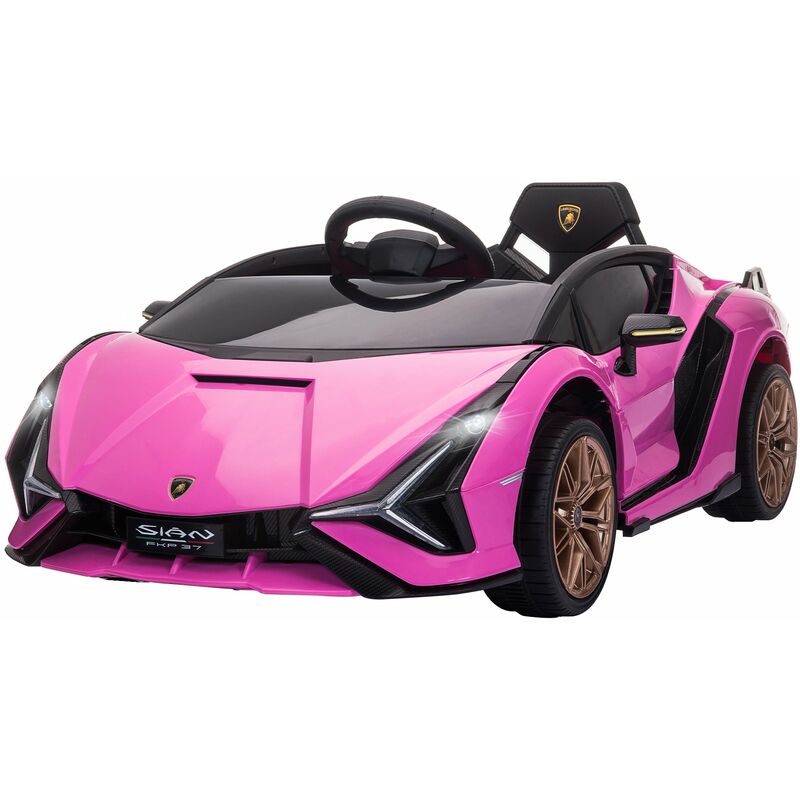 foto del prodotto lamborghini macchina elettrica per bambini 12v con licenza sian fkp 37 rosa