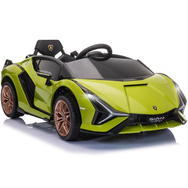 foto del prodotto lamborghini macchina elettrica per bambini 12v con licenza sian fkp 37 verde