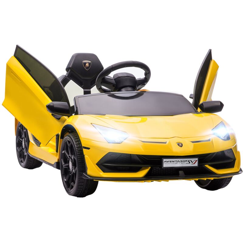 foto del prodotto lamborghini macchina elettrica per bambini licenza aventador svj roadster 12v giallo