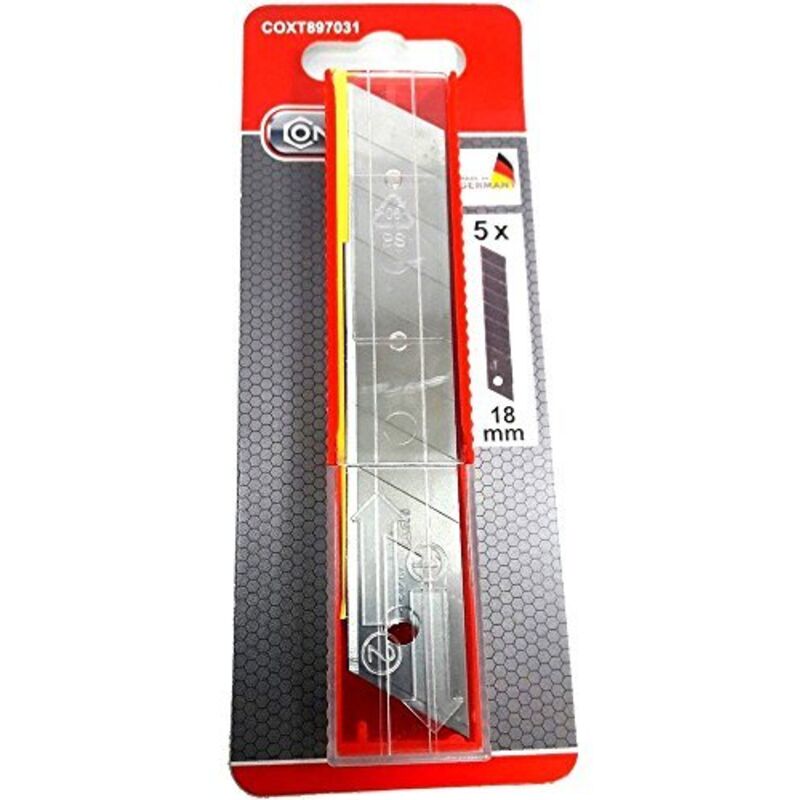 foto del prodotto lame a spezzare larghe per taglierino cutter in acciaio inox 5 pz masidef