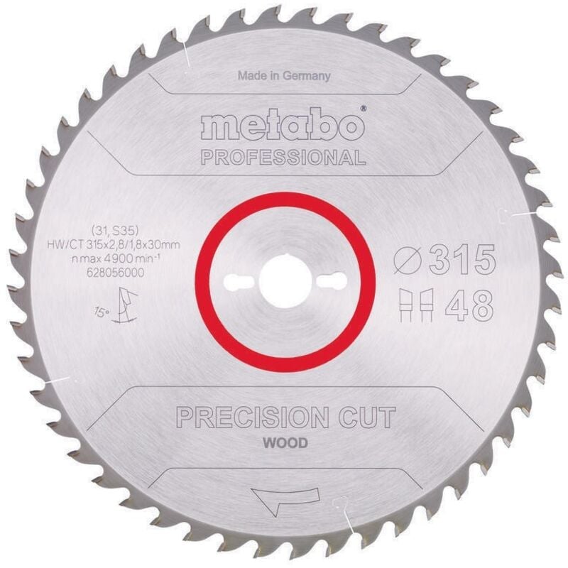 foto del prodotto lame de scie circulaire coupe de pr cision bois professionnelle d315xb2.8xg30mm 48z. wz15gr.